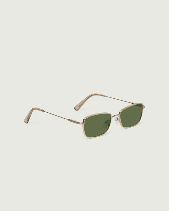 Gecko Adaptive::Austin Eyeglasses rectangle Gold metal front diagonal