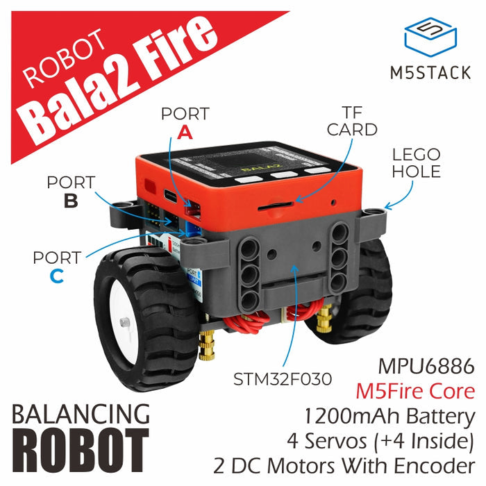 BALA2 Fire Self-balancing Robot Kit - m5stack-store