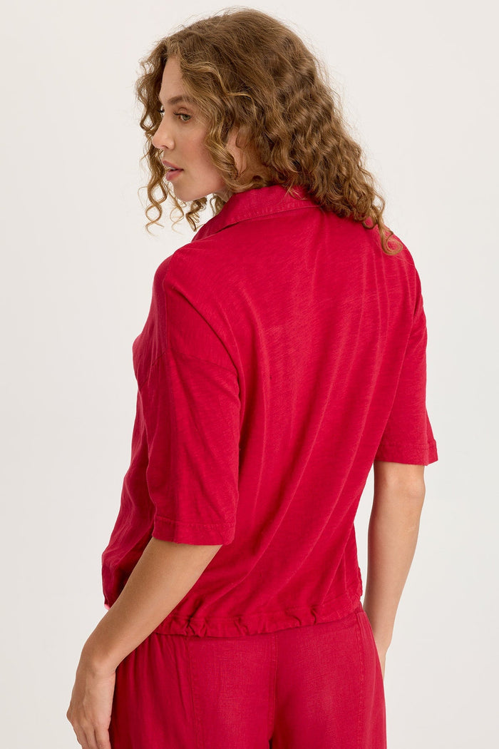 XCVI Balto Linen Snap-Up Top