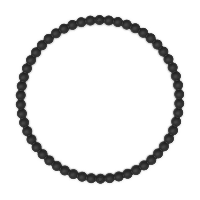 Beaded Stackable Silicone Bracelet - Obsidian