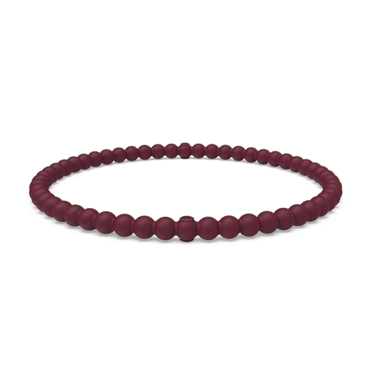 Beaded Stackable Silicone Bracelet - Oxblood
