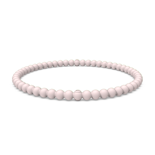Beaded Stackable Silicone Bracelet - Pink Sand