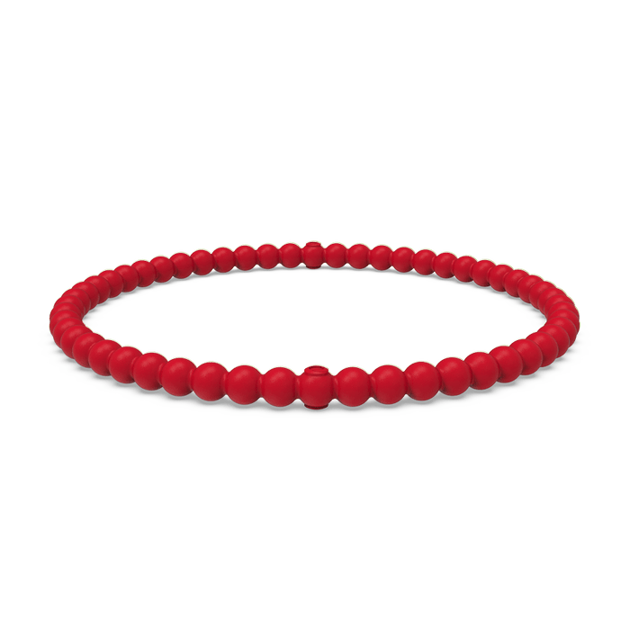 Beaded Stackable Silicone Bracelet - Red