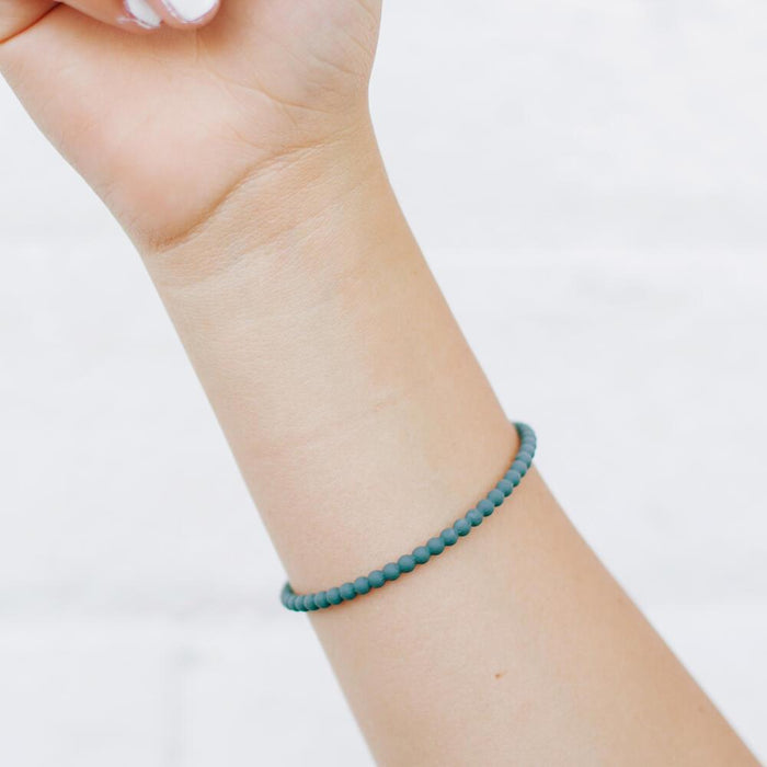 Beaded Stackable Silicone Bracelet - Slate