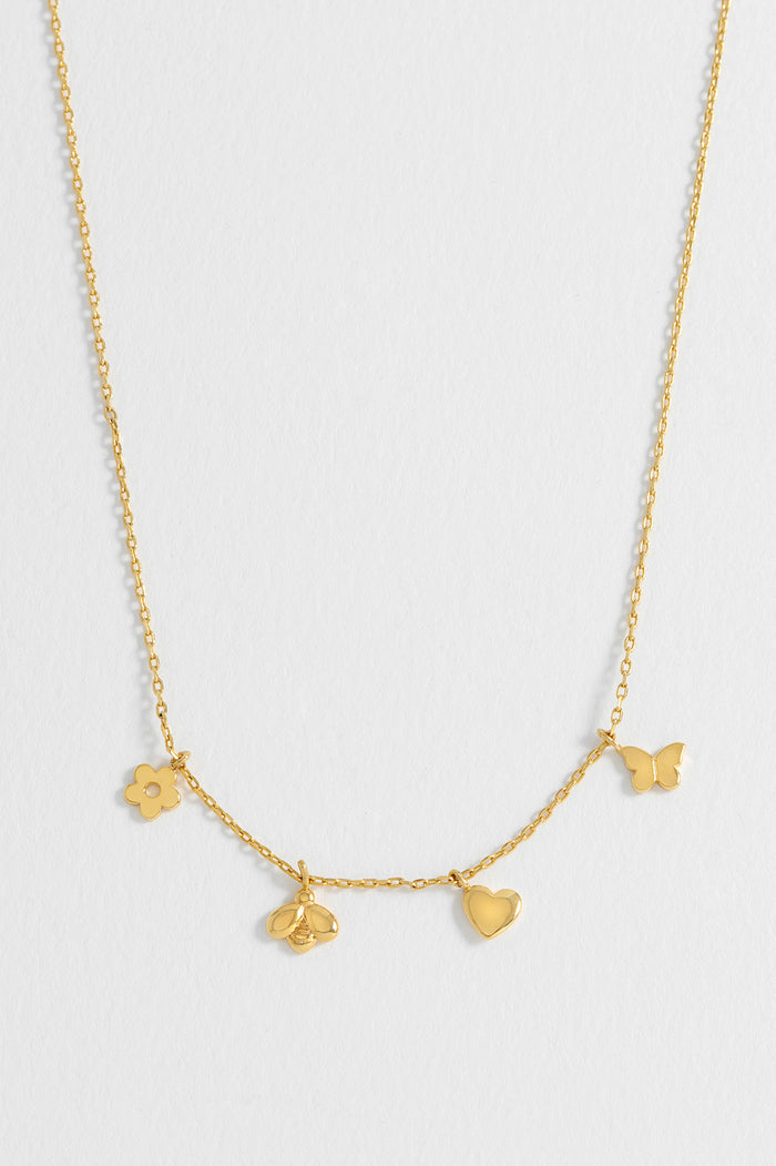 Bee and Butterfly Charm Necklace