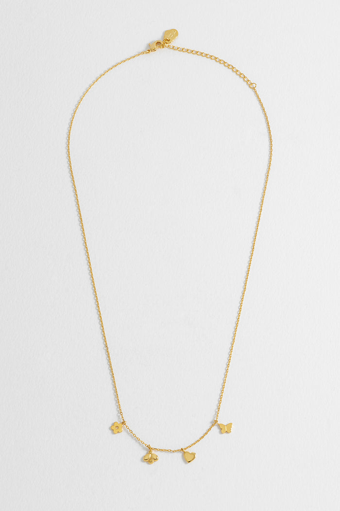 Bee and Butterfly Charm Necklace
