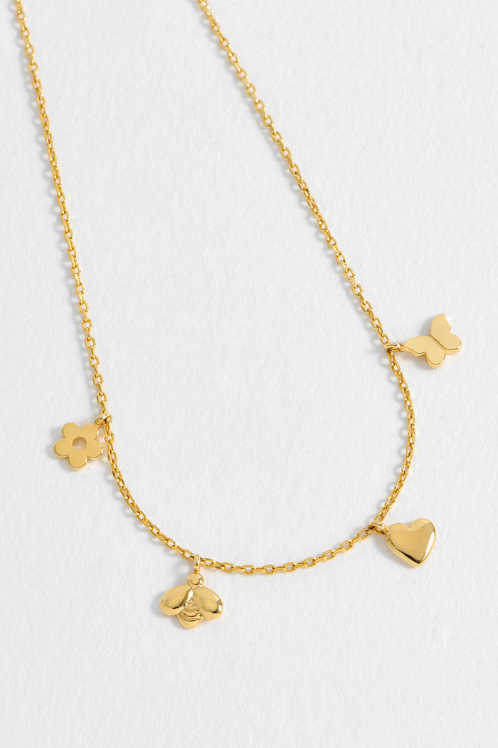 Bee and Butterfly Charm Necklace