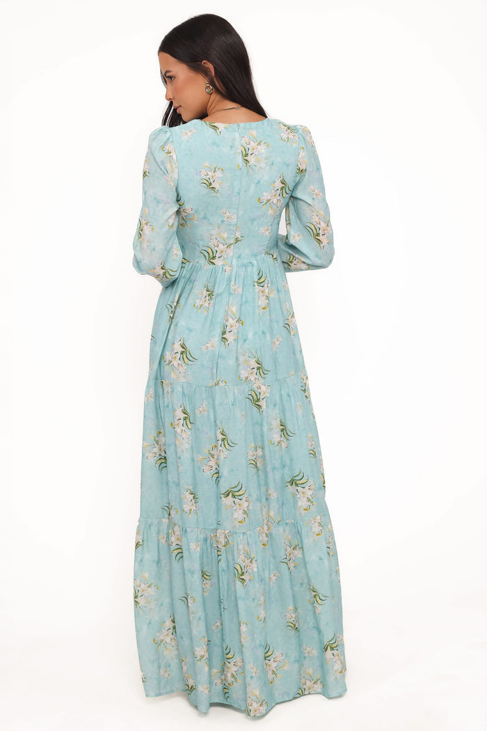 Petal and Pup USA DRESSES Bernice Maxi Dress - Blue Floral