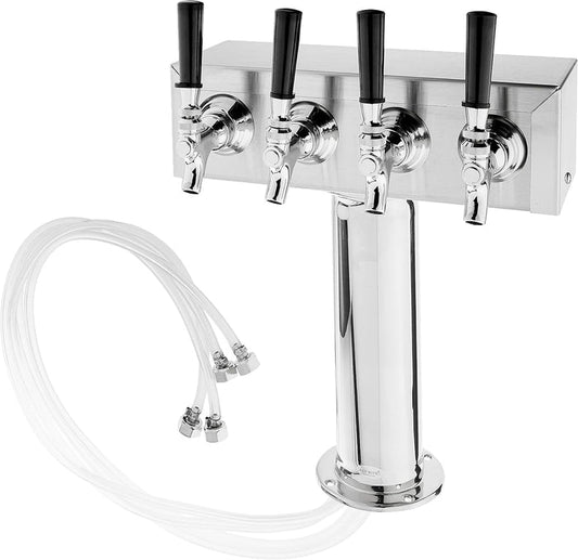 Bev Rite CTT4186 Stainless Steel Product Draft Beer Kegerator T Tower Body 4 Faucets