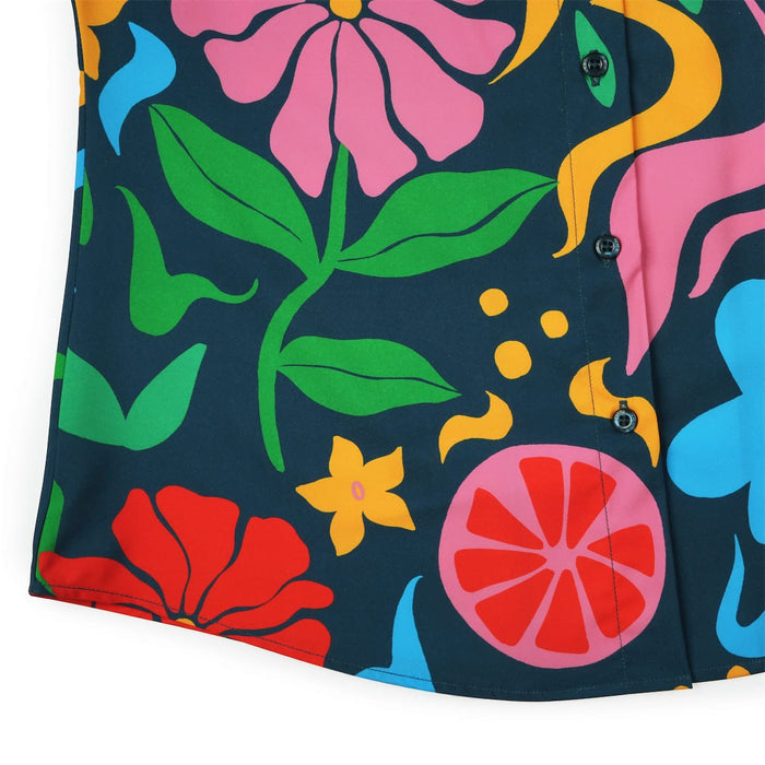RSVLTS RSVLTS Women's Short Sleeve Shirt BIG Groovy Garden – Women's KUNUFLEX Short Sleeve Shirt BIG Groovy Garden – Women's KUNUFLEX Short Sleeve Shirt