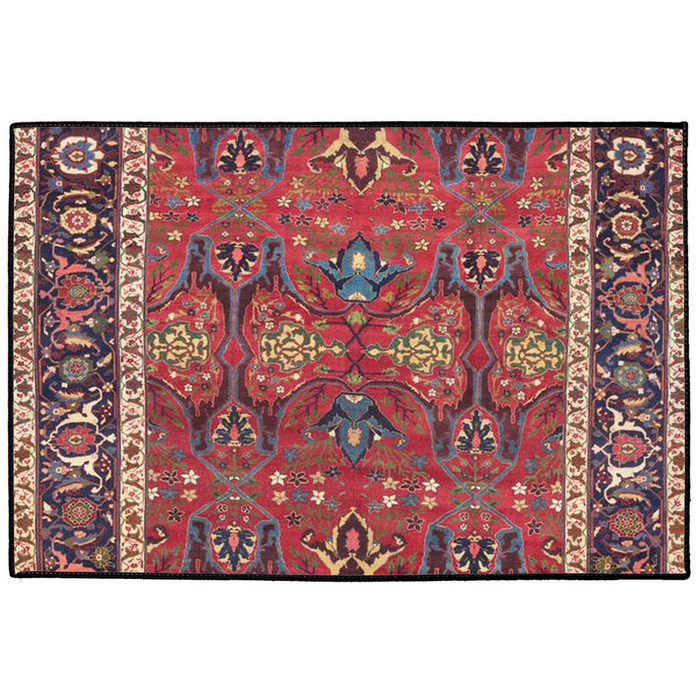Bijar Persian Indoor/Outdoor Floor Mat Antique Burgundy Red