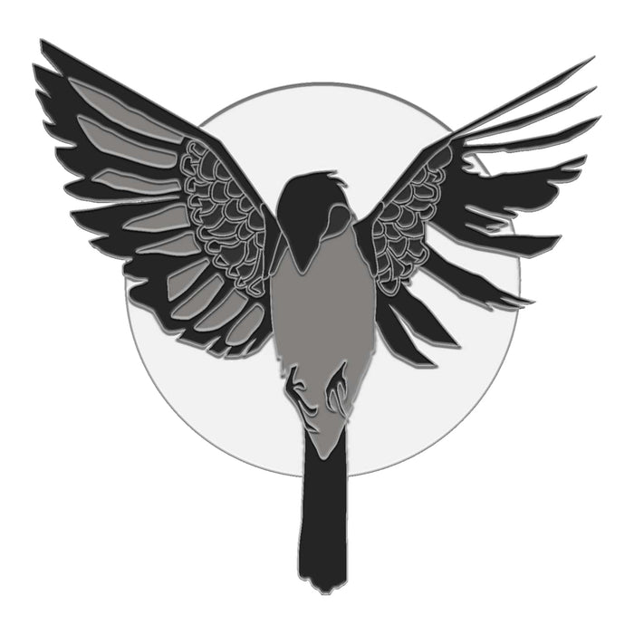Sleep On It features a stylized bird with outstretched wings in black and gray, evoking elegant jewelry, set before a light gray circle on a white background.