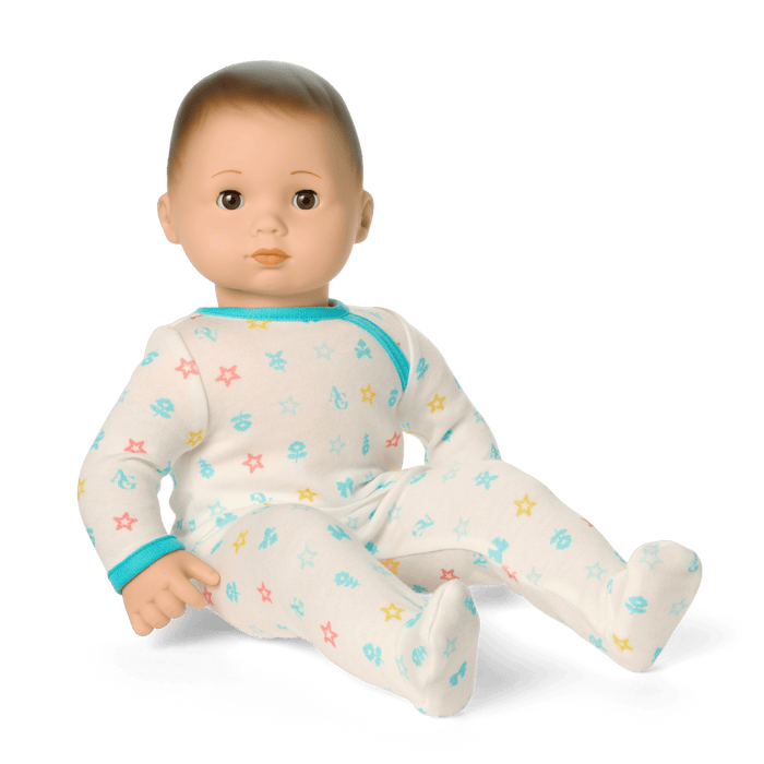Bitty Baby® Doll #2 with brown hair in Pastel Blue