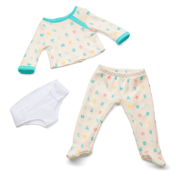 Bitty Baby® Doll #2 with brown hair in Pastel Blue