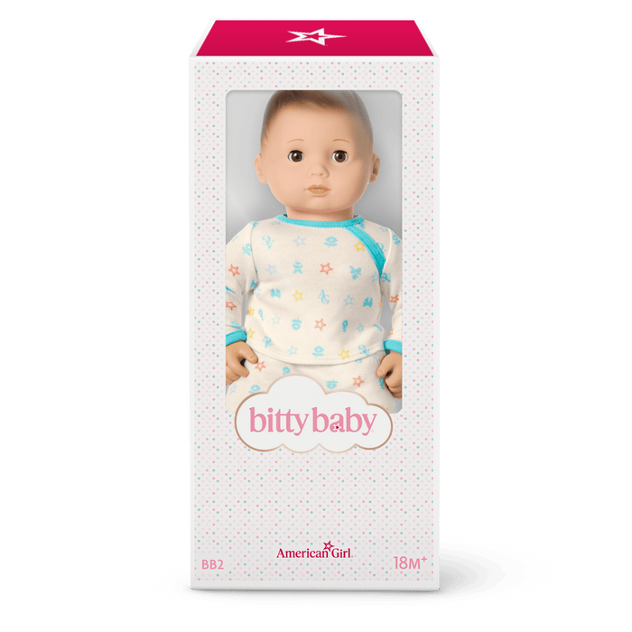 Bitty Baby® Doll #2 with brown hair in Pastel Blue