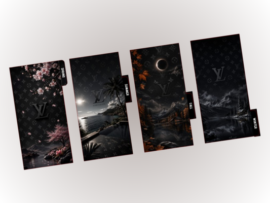 Black Eclipse L Seasons | Planner Dashboards | A6 Rings | Set of 4