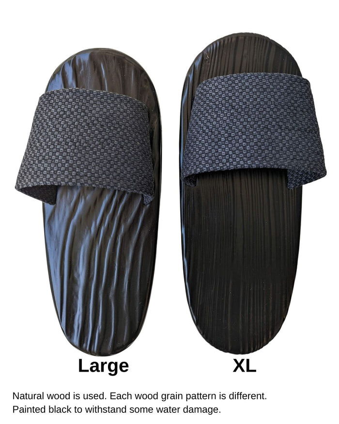 Black Wood painted GETA Slippers [Outdoor / Indoor] - Heiwa Slipper