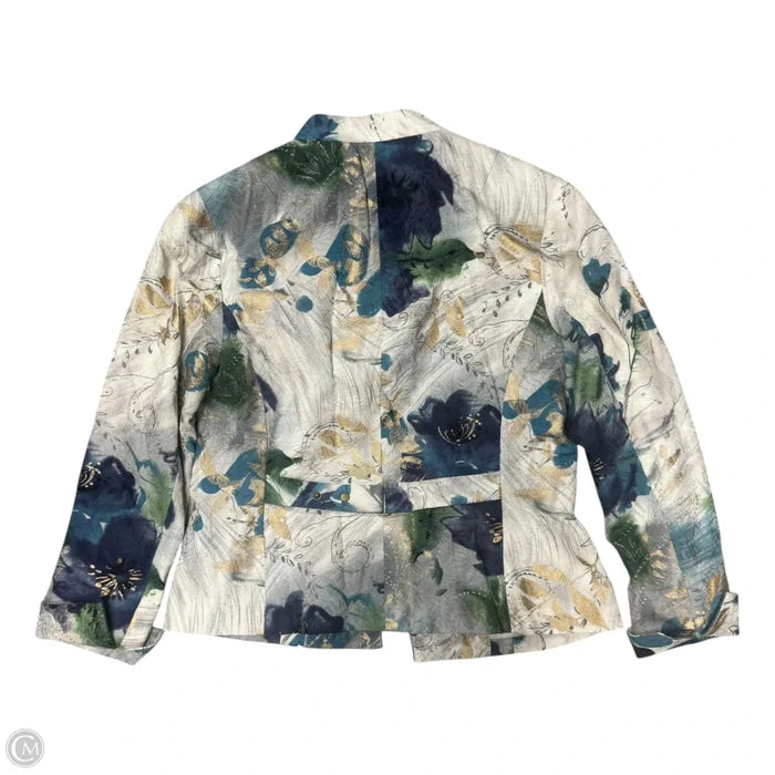 Blazer By Coldwater Creek In Blue & Cream, Size: S
