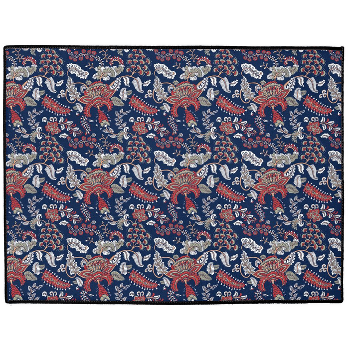 Blenheim Chintz Indoor/Outdoor Floor Mat Navy Blue Red