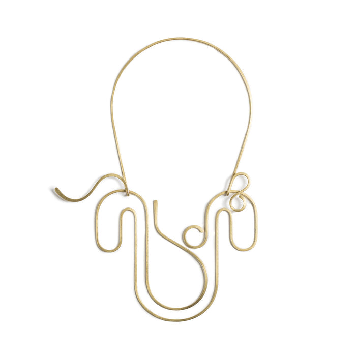 Rodger Stevens Blossom Necklace Bent Brass Wire
