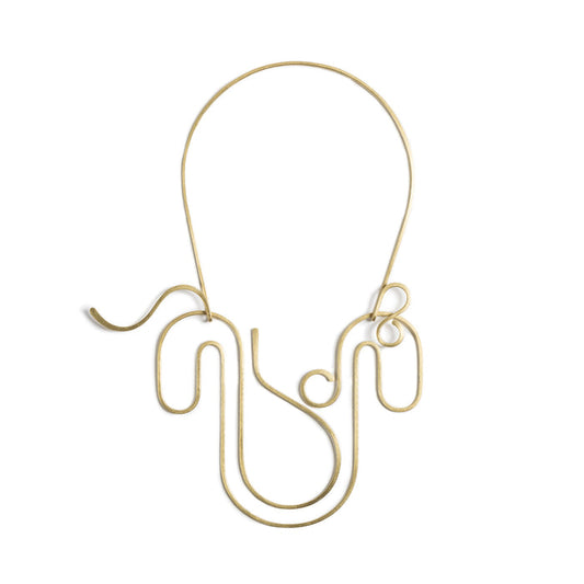 Rodger Stevens Blossom Necklace Bent Brass Wire