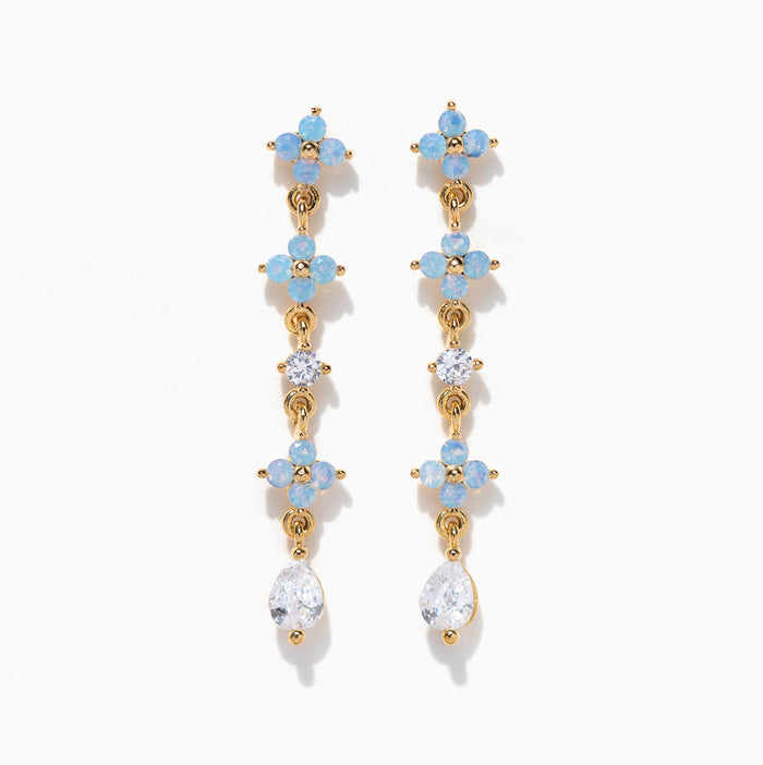 Blue Blossom Love Dangle Earrings