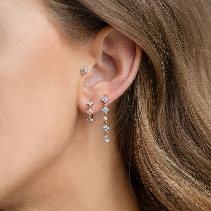 Blue Blossom Love Dangle Earrings