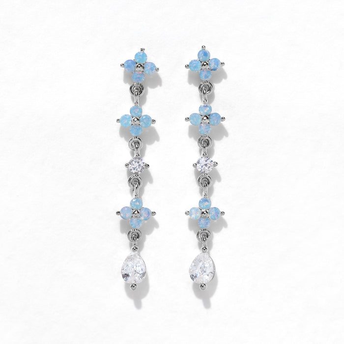 Blue Blossom Love Dangle Earrings