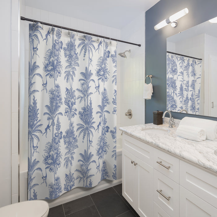 Blue Monkey Jungle Shower Curtain