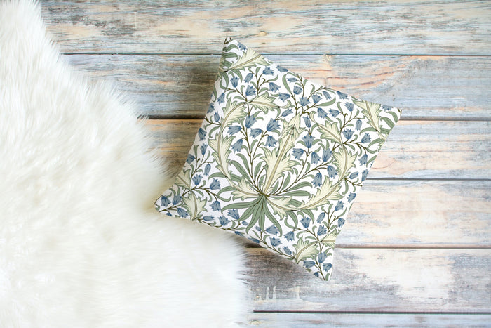 Bluebell Cotton Pillow William Morris Blue & Green