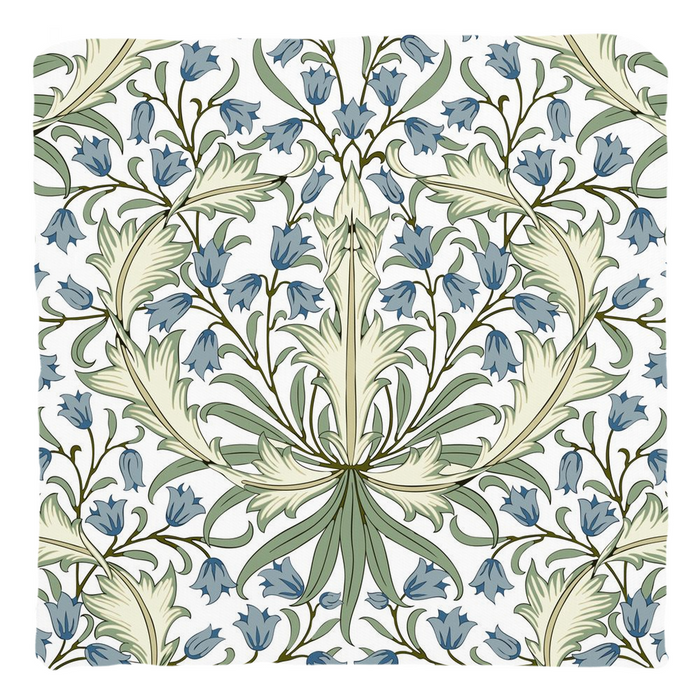 Bluebell Cotton Pillow William Morris Blue & Green