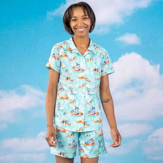 Bluey "Pool Party" _ Women's KUNUFLEX Short Sleeve Shirt