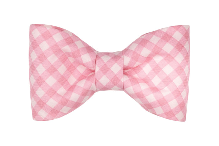 Blush and Bashful Picnic Plaid Bow Tie - Crew LaLa