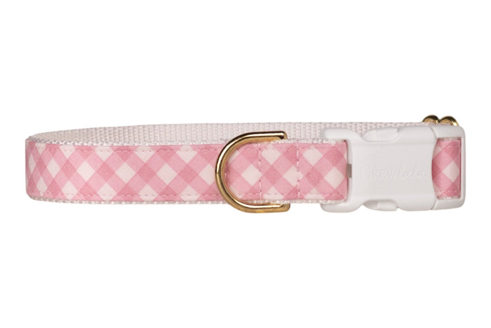 Blush and Bashful Picnic Plaid Dog Collar - Crew LaLa