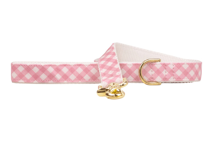 Blush and Bashful Picnic Plaid Dog Leash - Crew LaLa