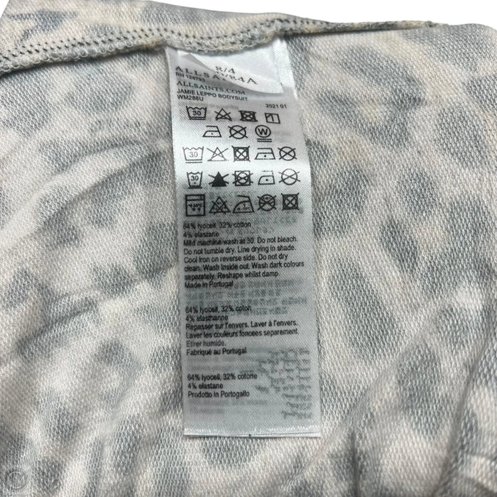 Bodysuit Designer By All Saints In Leopard Print, Size: S