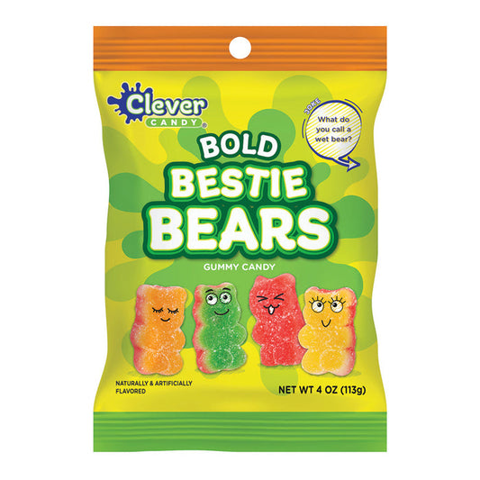 Bold Bestie Bears Gummy Candy Peg Bag - 12 Count