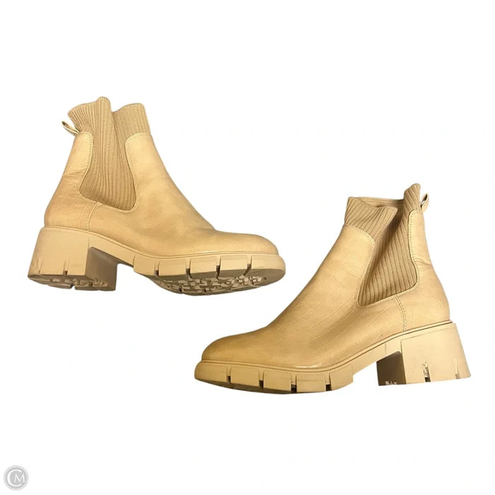 Boots Ankle Heels By Zby In Tan, Size: 8