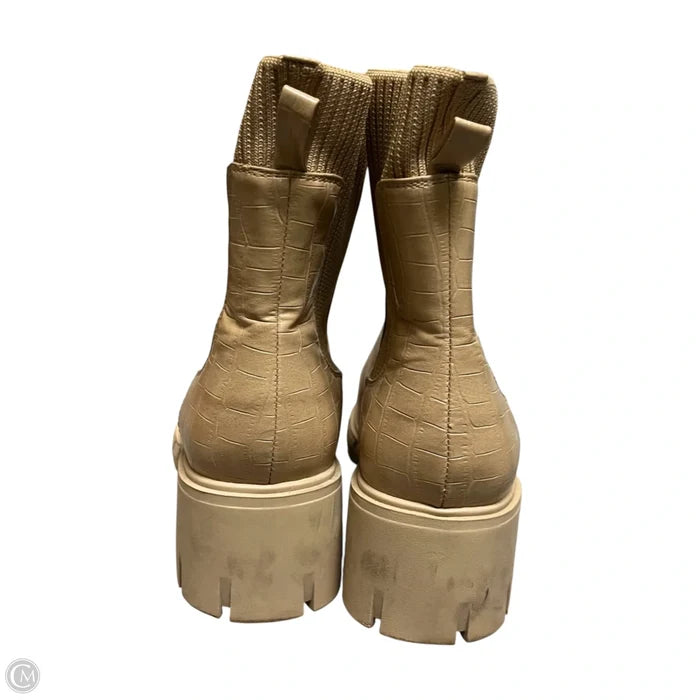 Boots Ankle Heels By Zby In Tan, Size: 8