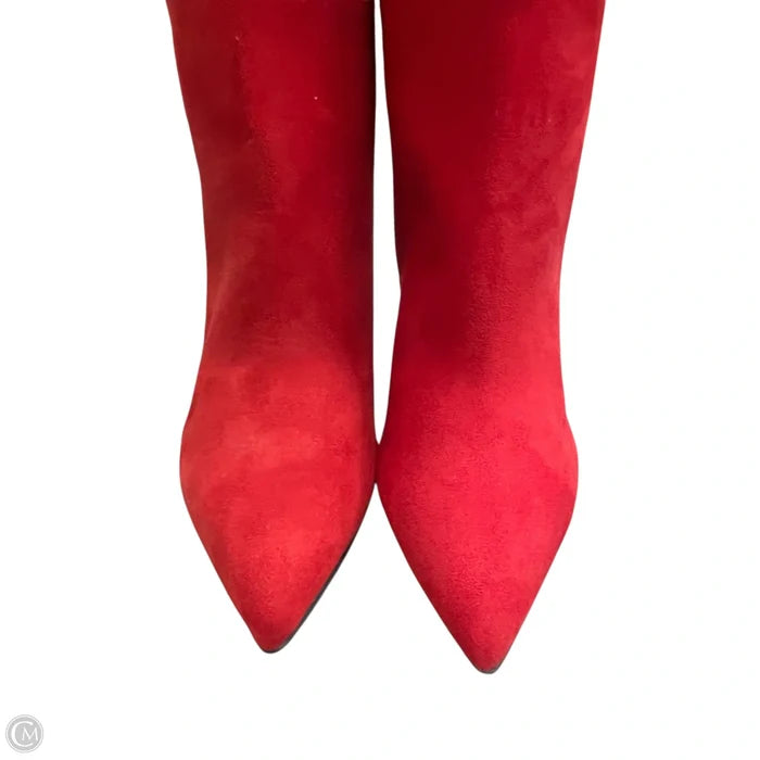 Boots Knee Heels By Open Edit In Red, Size: 8