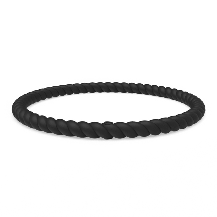 Braided Stackable Silicone Bracelet - Obsidian