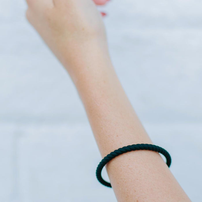 Braided Stackable Silicone Bracelet - Obsidian