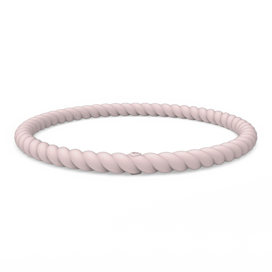Braided Stackable Silicone Bracelet - Pink Sand