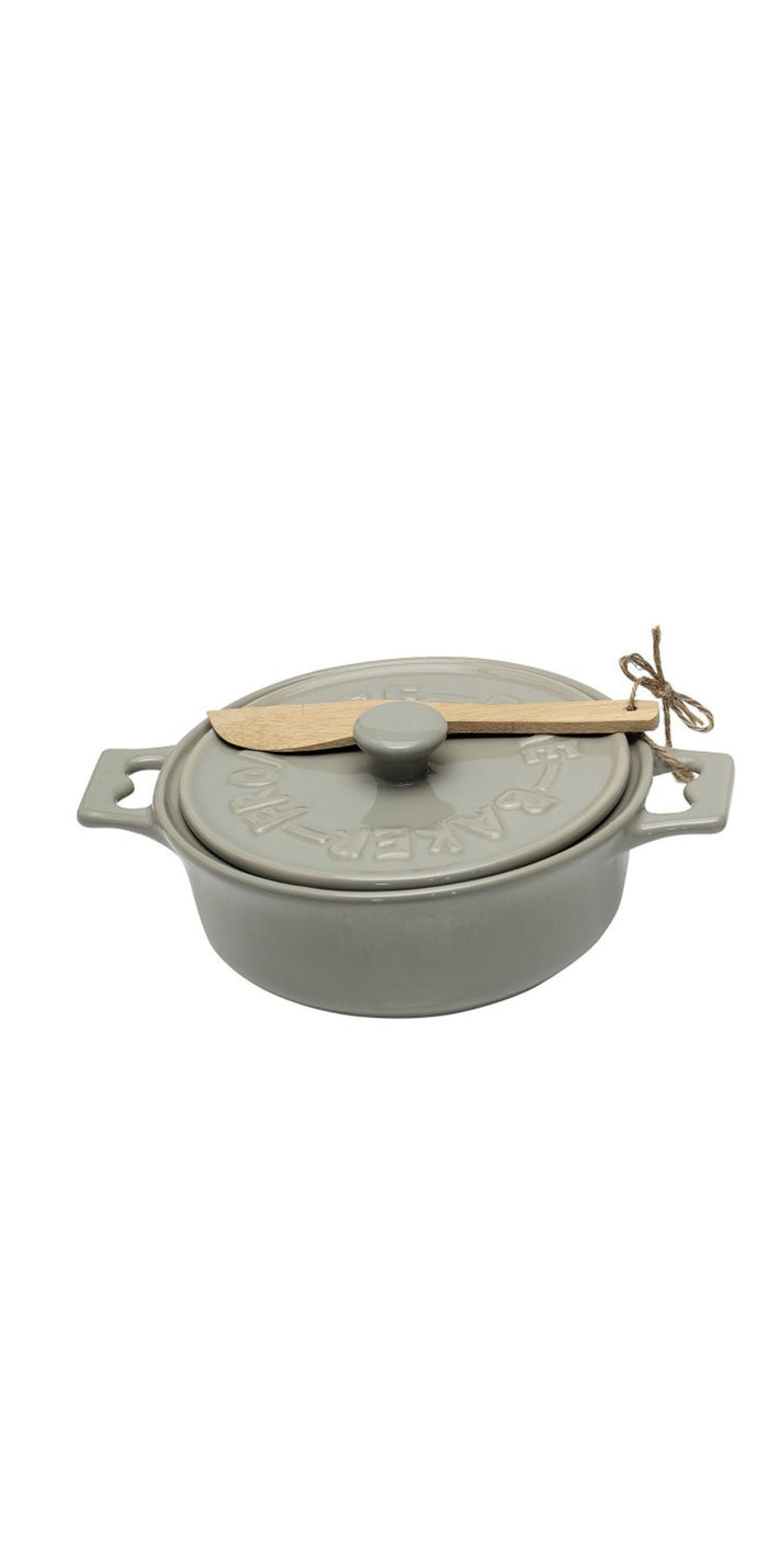 Brie Baker w/Bamboo Spreader -gray
