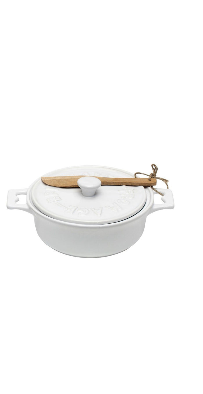 Brie Baker w/Bamboo Spreader- white