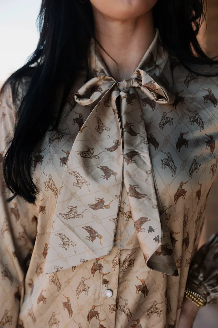 BRIMSTONE BUCKIN BRONCS TIE TOP