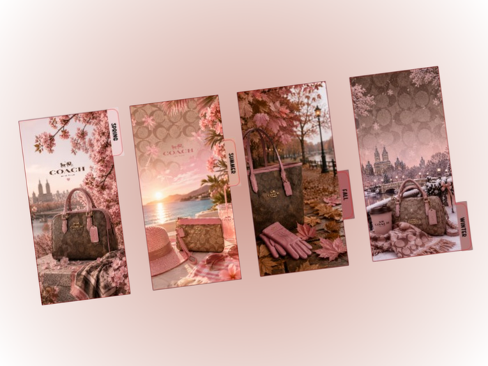 Brown & Pink Coach Seasons | Planner Dashboards | A6 Rings | Set of 4