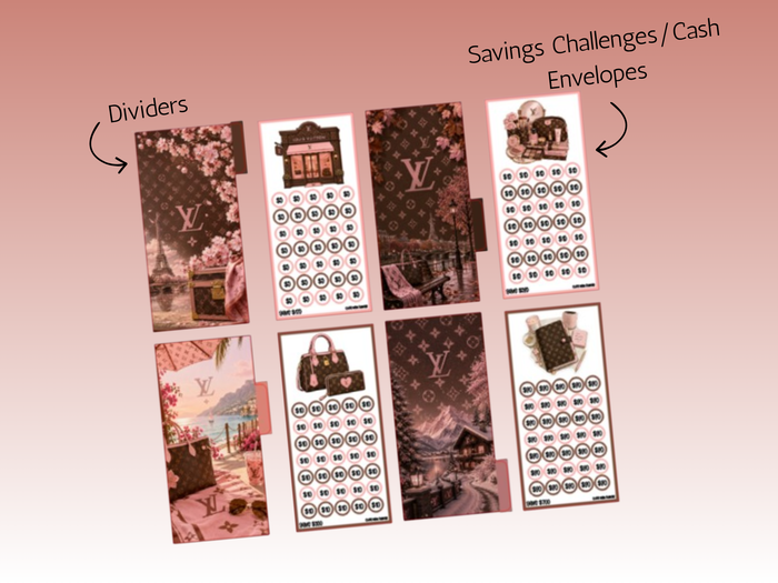 Brown & Pink L | Binder Bundle | A6 Rings