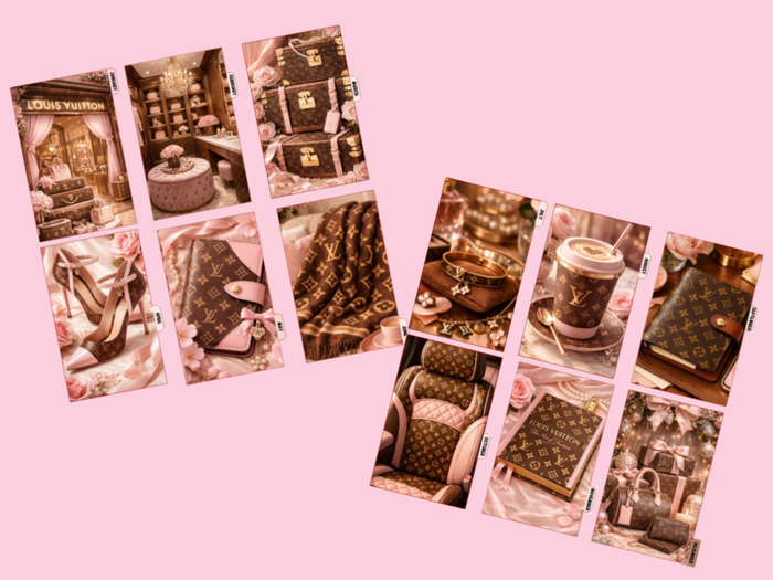 Brown & Pink L | Monthly Dividers | A5 Rings | Set of 12 | PRE-ORDER