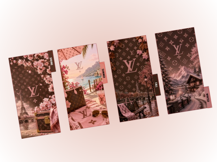 Brown & Pink L Seasons | Planner Dashboards | A6 Rings | Set of 4